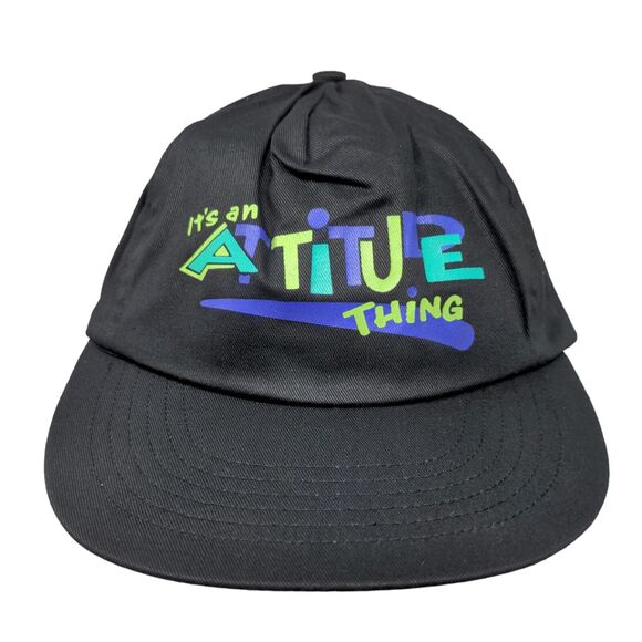 It's an Attitude Thing Snapback Hat Black One Size Adjustable 6 Panel Cotton - Picture 1 of 7
